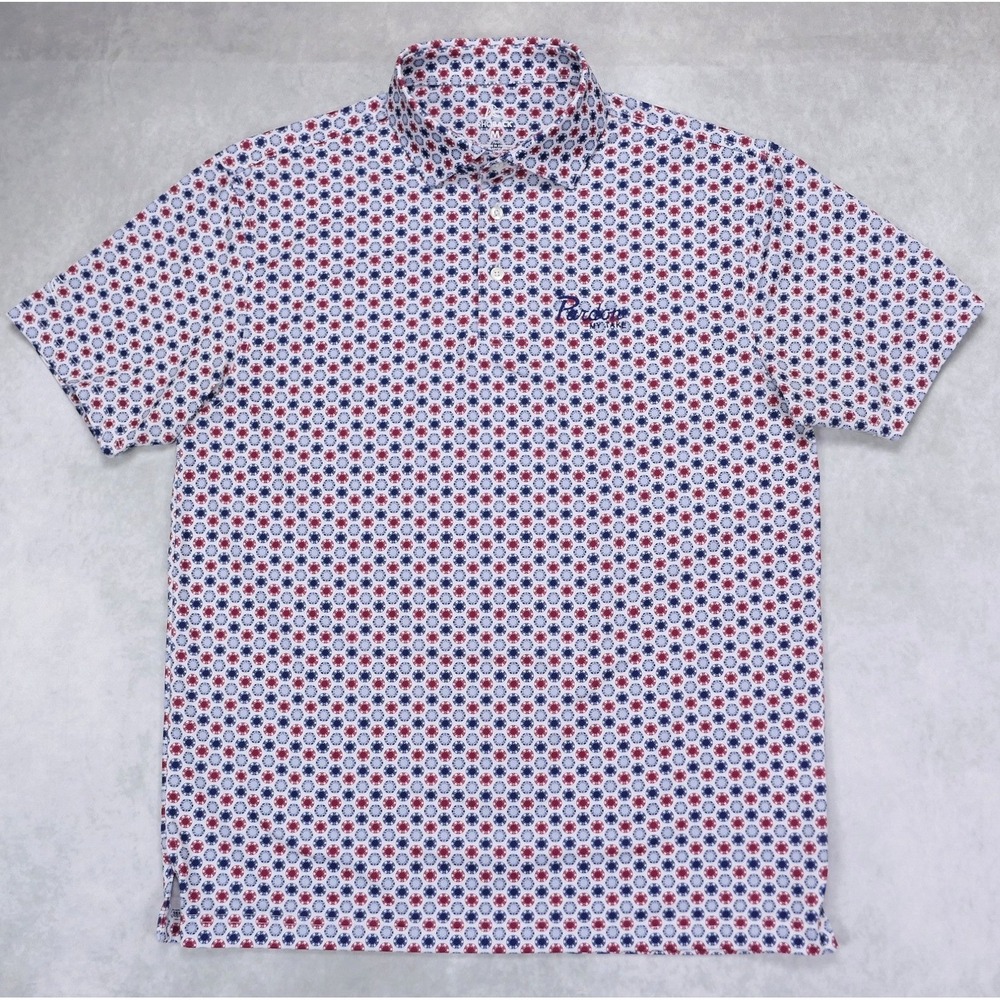 Rhoback Pardon My Take Mens M Performance Polo Poker Chip AOP Casino Golf MINT!